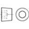 Dessin technique d'un outil hexagonal vu de dessus et de côté avec indications de dimensions.
