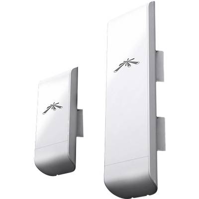 Deux antennes blanches et élancées de différentes tailles côte à côte. Elles portent un logo noir sous forme d'un insecte stylisé.