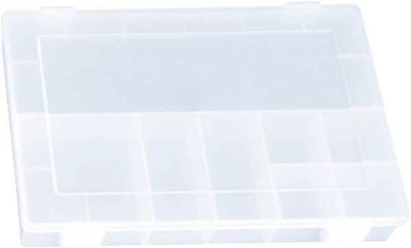 Mallette de rangement séparations fixes Hünersdorff 611300 (L x l x H) 335 x 225 x 55 mm Nombre de compartiments: 8 1 pc(s)
