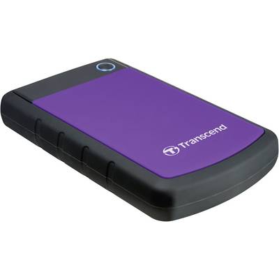 Disque dur externe de Transcend en violet avec bordure noire.