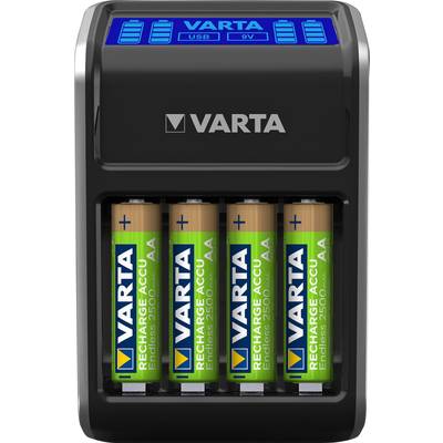 Chargeur de piles rondes NiMH avec accus Varta LCD Plug-2