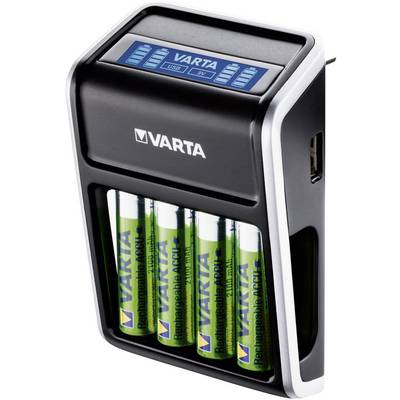 Chargeur de piles rondes NiMH avec accus Varta LCD Plug-0