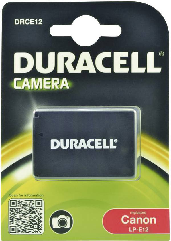 Duracell LP-E12 Batterie pour appareil photo Remplace l'accu d'origine LP-E12 7.4 V 800 mAh