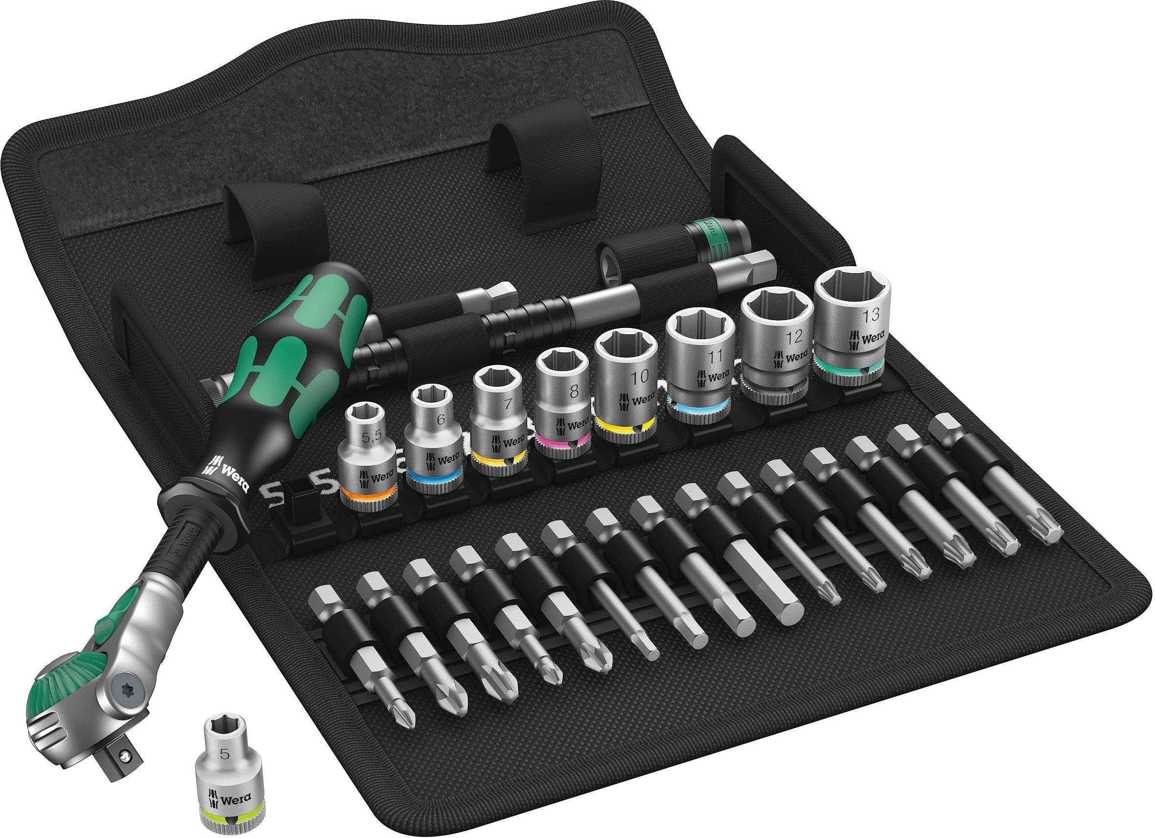 Jeu de clés à douille Wera 8100 SA Zyklop Speed métrique 1/4" (6.3 mm) 28 pièces 05004016001