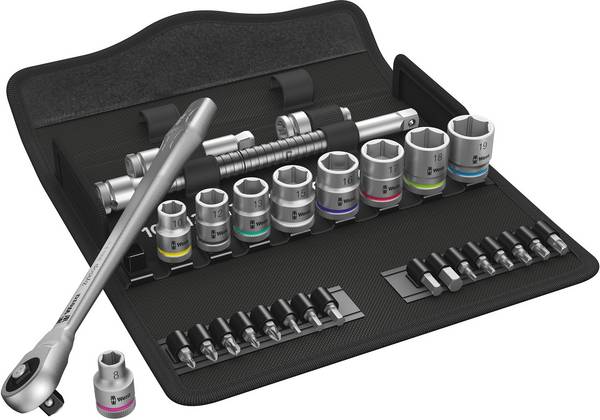 Wera Zyklop Metal 8100 SB 7 Jeu de clés à douille métrique 3/8" (10 mm) 29 pièces 05004047001