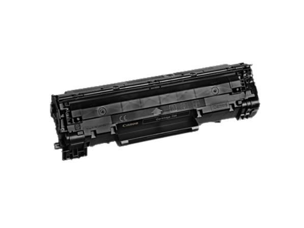 Cartouche de toner noir pour imprimante, de forme rectangulaire, avec surface structurée et plusieurs composants de connexion.