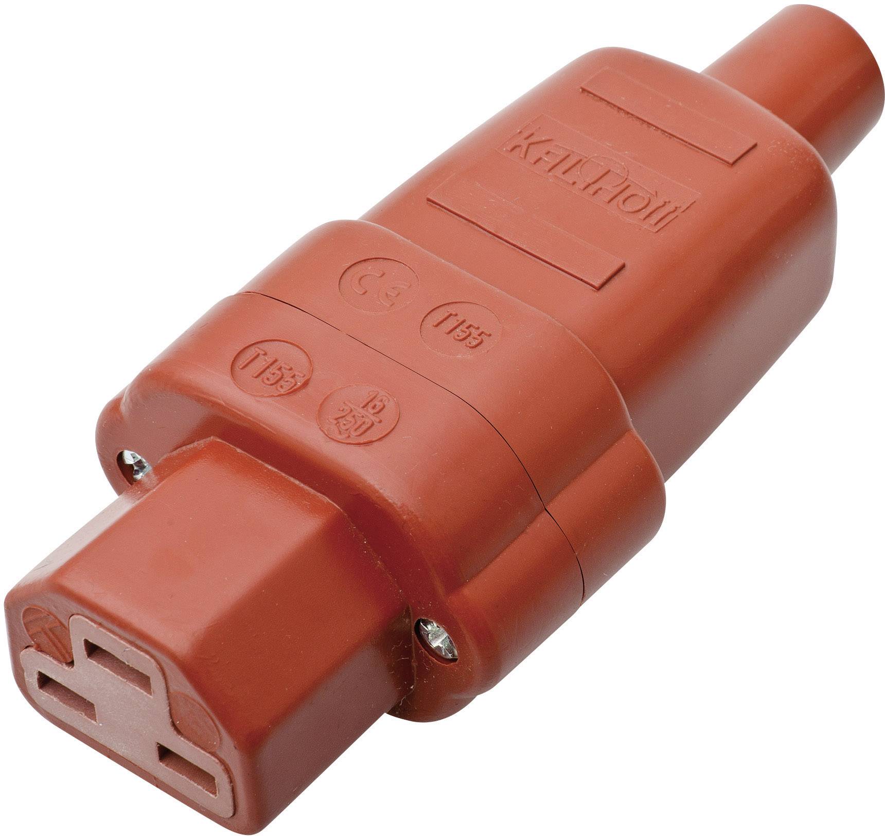 Fiche CEE rouge avec la marque «KEFLORO» imprimée, adaptée aux connexions électriques industrielles.