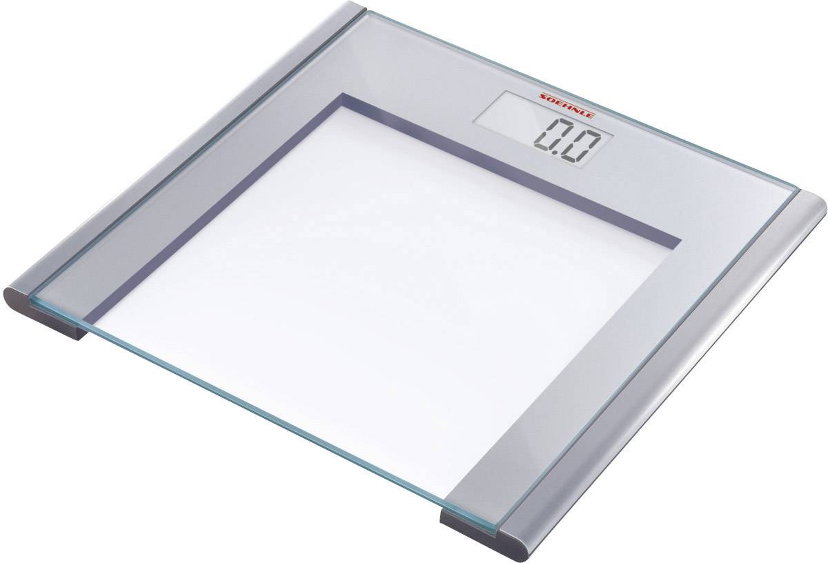 Balance numérique avec surface en verre et cadre argenté, affichant '0.0' sur l'écran.