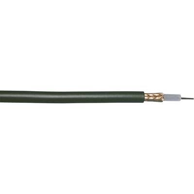 Câble coaxial à isolation noire et tresse de cuivre, utilisé pour la transmission de signaux et le câblage dans les systèmes électroniques.