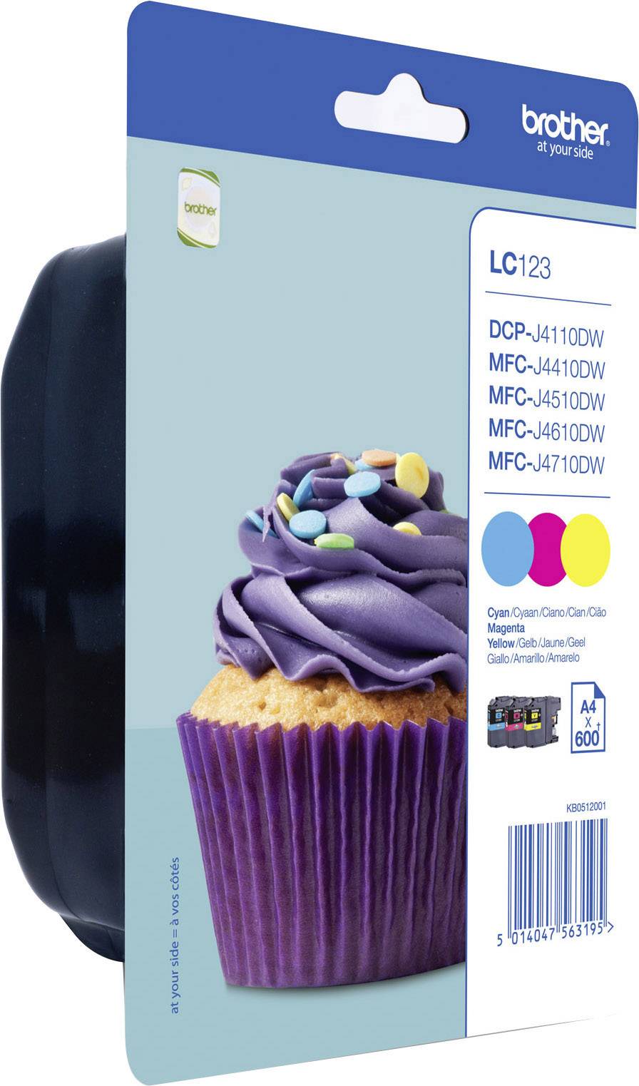 Brother Encre LC-123 d'origine pack bundle cyan, magenta, jaune LC123RBWBPDR