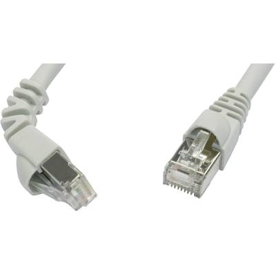 Telegärtner L00003A0119 RJ45 Câble réseau, câble patch CAT 6a S/FTP 5.00 m gris ignifuge, avec cliquet d'encastrement 1 