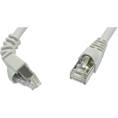 Câble réseau, câble patch Telegärtner L00005A0080 RJ45 CAT 6a S/FTP 10.00 m gris ignifuge, avec cliquet d'encastrement 1