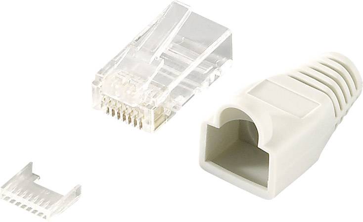 Connectique RJ45 CAT 6, non blindé LogiLink MP0023 RJ45 mâle, droit Pôle: 8P8C gris 100 pc(s)