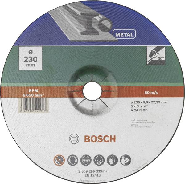 Meule à ébarber, à moyeu déporté, métal Bosch  2609256339