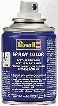 Bombe aérosol avec l'étiquette « Revell Spray Color ». Contient 100 ml de peinture acrylique en spray. Étiquette produit avec instructions d'utilisation.