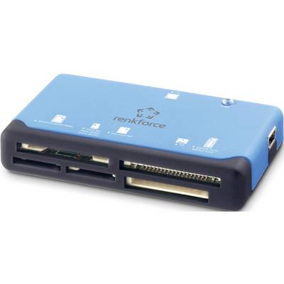 Lecteur de carte mémoire externe Renkforce CR17e USB 2.0 bleu-0