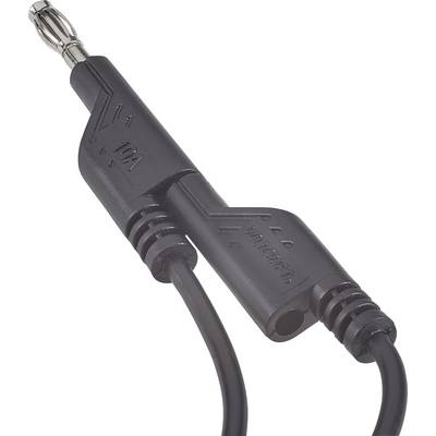 Câble coaxial noir avec connecteur d'antenne mâle, utilisé pour la réception des signaux TV ou radio.
