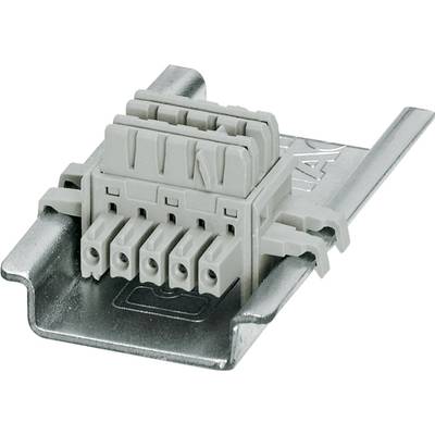 Un connecteur électrique gris multibroche, monté sur une plaque métallique.