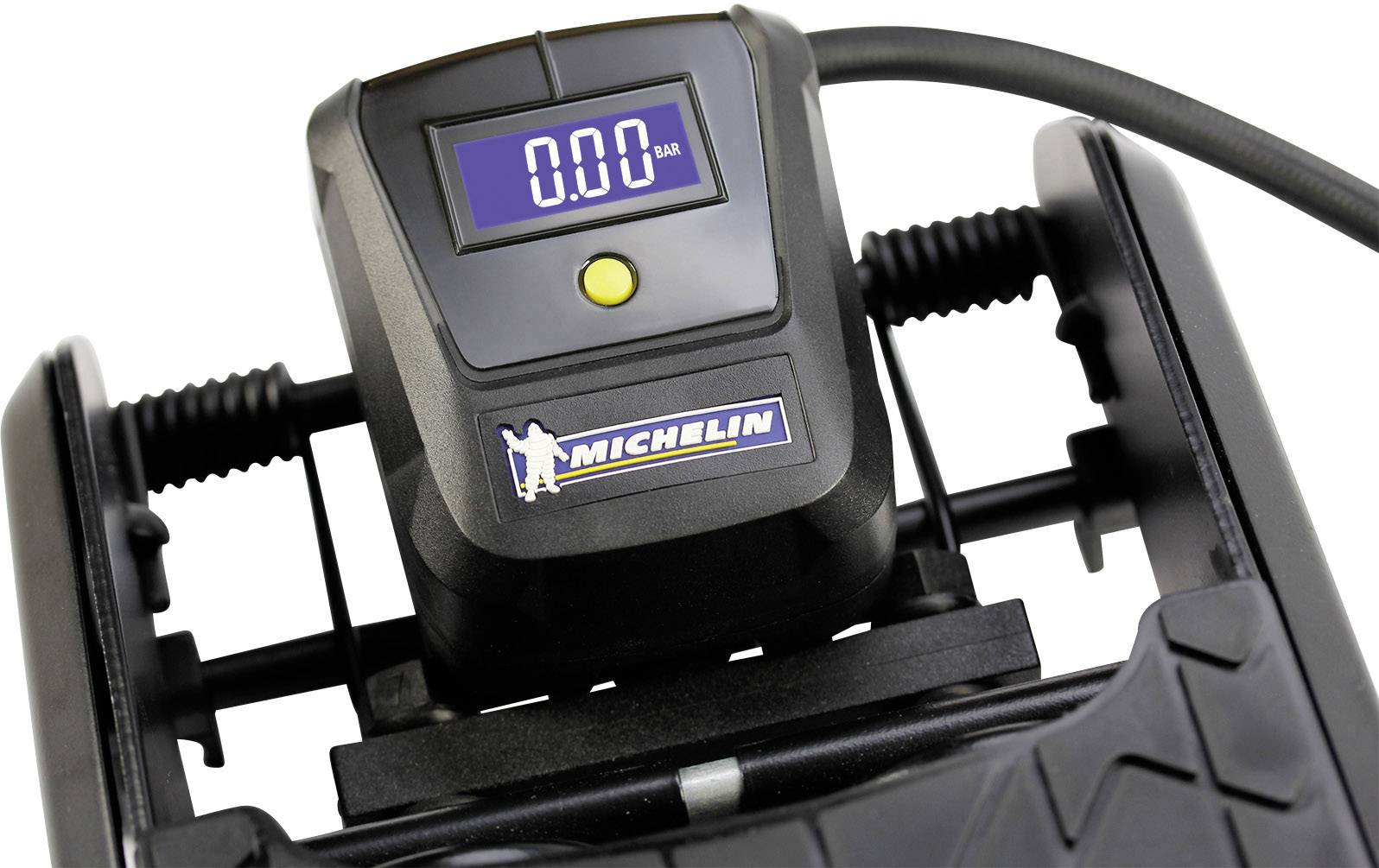 Pompe à Pied Michelin Double Cylindre Avec Manomètre Numérique - Gonflage Pneus Voiture, Vélos, Balles
