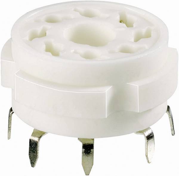 Socle de tube électronique 1 pc(s) 120537 Nombre de pôles: 8 Culot: octal Type de montage: circuit imprimé Matériau:Céramique 26.5 mm