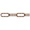 Une chaîne métallique brune composée de plusieurs maillons, représentée horizontalement.