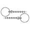 Deux anneaux de clés en argent avec des chaînes à billes, disposés côte à côte.
