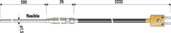 Sonde d'immersion B + B Thermo-Technik 0625 1189-41 -100 à +1000 °C sonde: K étalonné d'usine (sans certificat) 1 pc(s)