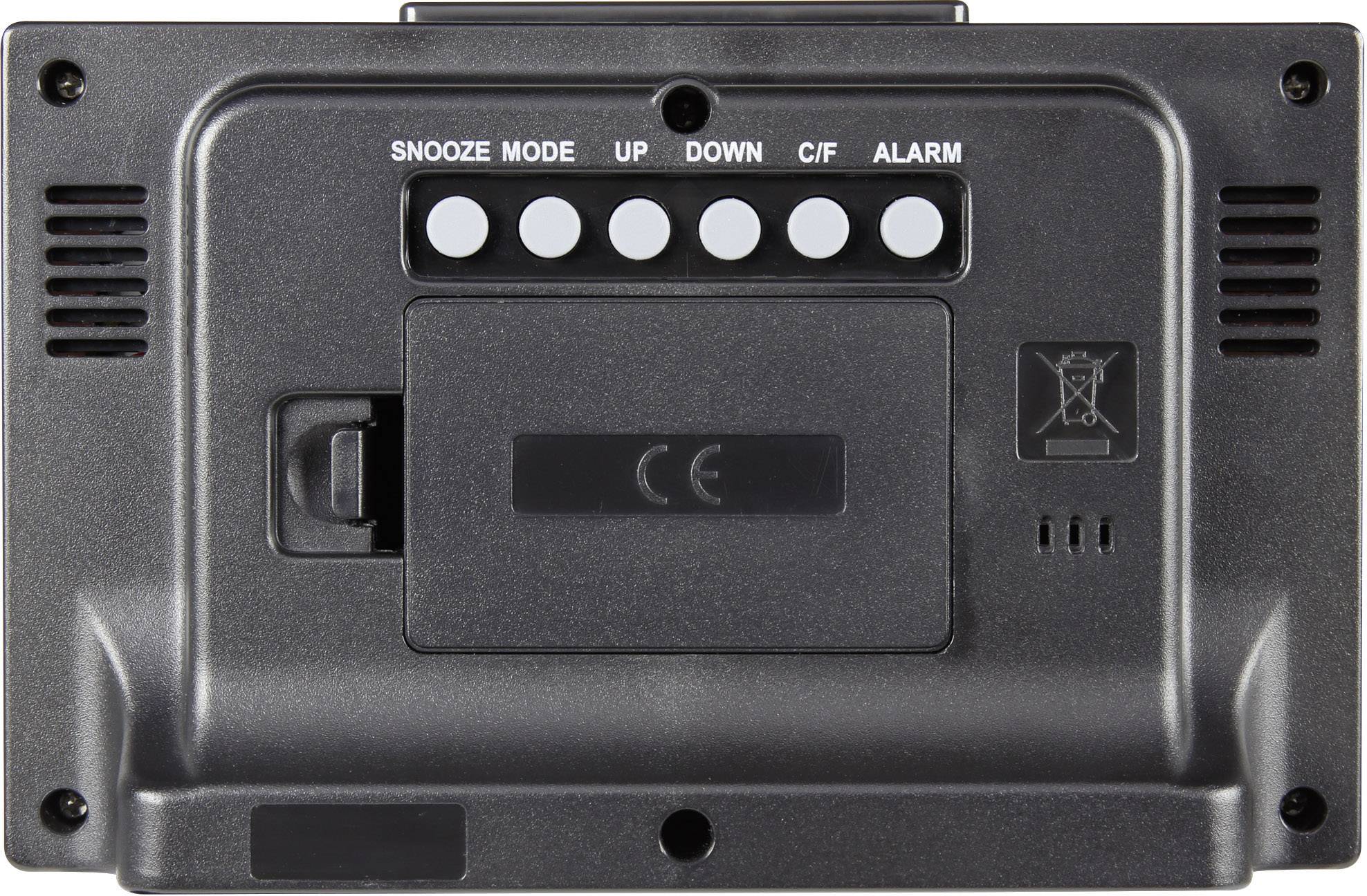 Réveil à quartz Renkforce E0202LNS argent, noir-1