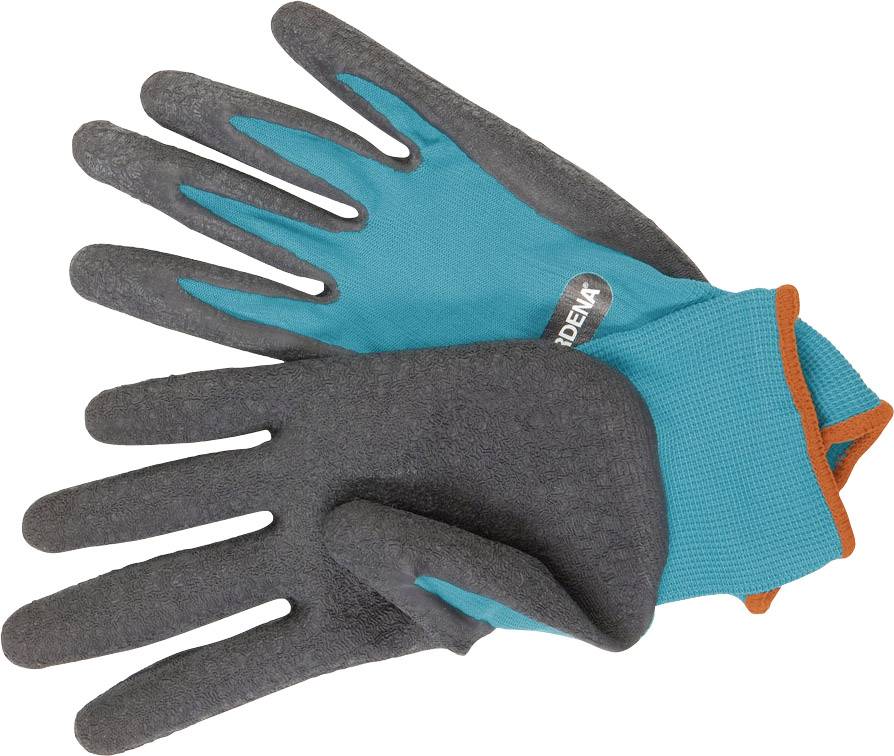 Deux gants de jardinage en turquoise et gris, idéaux pour les travaux de jardinage. Ils protègent les mains et offrent une bonne prise en main.