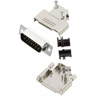 MH Connectors  MHD45ZK15-DM15P-K Kit embase SUB-D mâle 45 ° Nombre de pôles (num): 15 fût à souder 1 pc(s) 