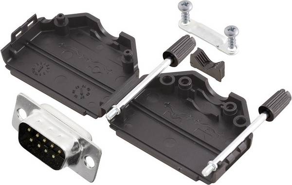 MH Connectors  MHDPPK9-DB9P-K Kit embase SUB-D mâle 180 ° Nombre de pôles: 9 fût à souder 1 pc(s)