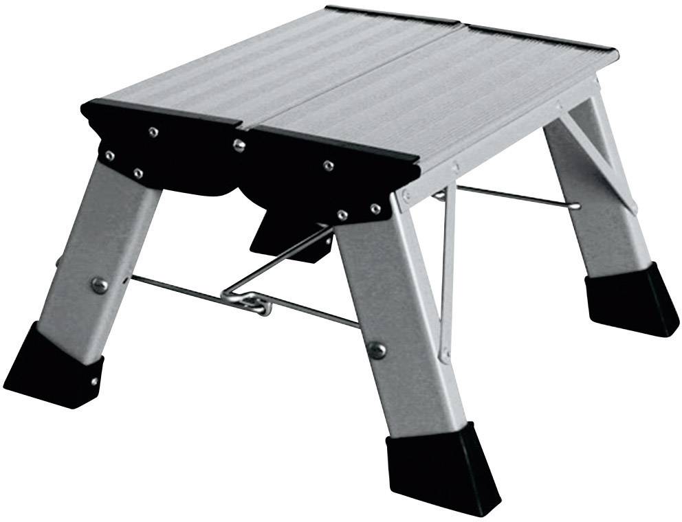 Marchepied pliable en métal avec surface antidérapante et pieds stables, idéal pour la maison ou l'atelier.