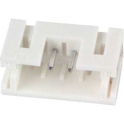 Un connecteur électrique blanc à trois contacts métalliques, adapté aux connexions électroniques dans les appareils.