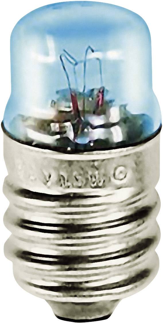 Gros plan d'une petite ampoule électrique avec un boîtier en verre bleu et une base métallique à vis.