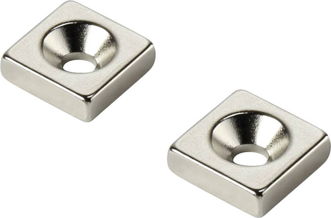 Aimant permanent rectangulaire N35 température limite (max.) : 80 °C Conrad Components W10L10T3-M3