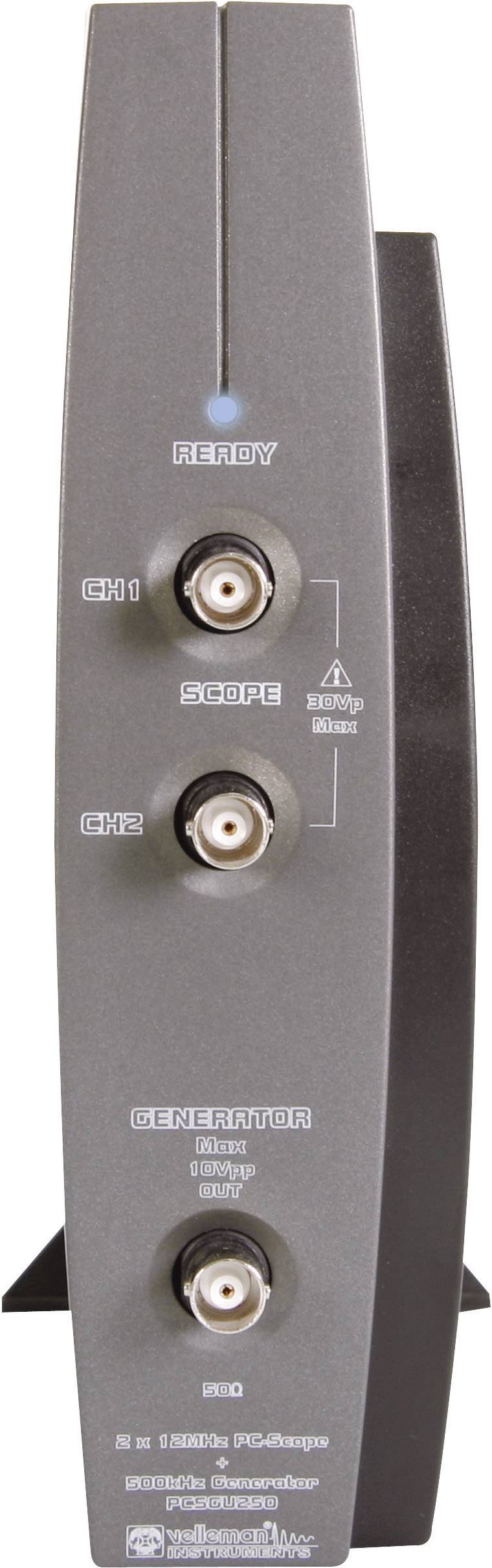 Oscilloscope USB Velleman PCSGU250 12 MHz 4 kéch/s 4 kpts 8 bits 2