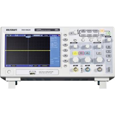 Oscilloscope numérique VOLTCRAFT DSO-1062D étalonné (ISO) 60 MHz 2 canaux  512 kpts 8 bits mémoire numérique (DSO)