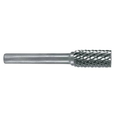 Un tête de fraise cylindrique à motif de meulage croisé, adaptée pour le meulage et l'usinage précis des métaux.