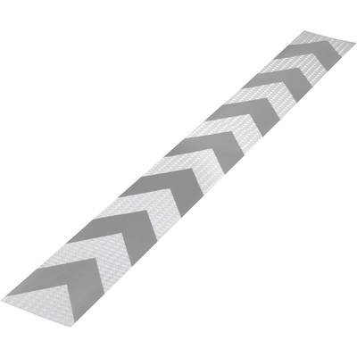 Une longue bande étroite avec des motifs en zigzag alternant entre blanc et gris.