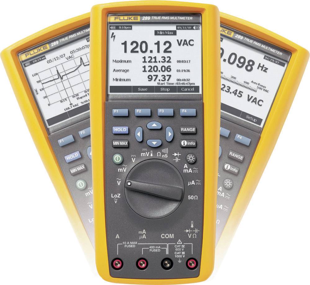 Fluke 289/EUR Multimètre numérique écran graphique, enregistreur de données, LoZ CAT III 1000 V, CAT IV 600 V Affichage 