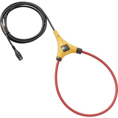 Pince ampèremétrique flexible avec boîtier jaune et capteur à boucle rouge. Utilisée pour mesurer le courant dans des endroits difficiles d'accès.