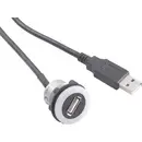 Adaptateur USB 2.0 USB femelle type A, éclairé vers USB mâle type A avec 60 cm de câble TRU COMPONENTS USB-05-BK 1229321