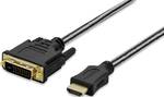 Câble adaptateur HDMI ednet, HDMI mâle sur DVI mâle, noir, fiches dorées, 5 m