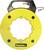 Une gaine de tirage de câble jaune de forme circulaire avec une poignée. Elle est utilisée pour faire passer des câbles à travers des espaces étroits dans les installations électriques.