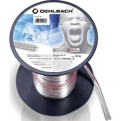 Oehlbach 180 Câble haut-parleur  2 x 1.50 mm² transparent 10 m