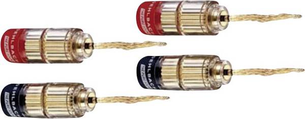 Fiche haut-parleur mâle, droit Oehlbach 3022   rouge, noir 4 pc(s)