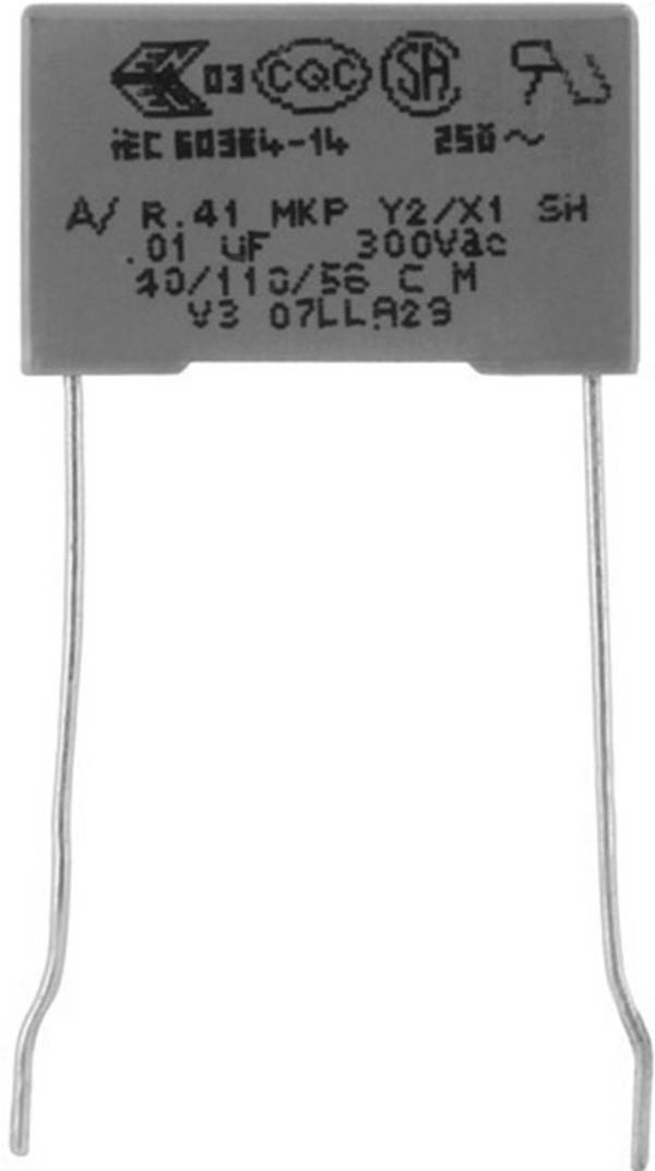 Kemet R413F147000M1M+ 1 pc(s) Condensateur anti-parasite MKP sortie radiale 4.7 nF 300 V 20 % 10 mm (L x l x H) 13 x 5 x 11 mm