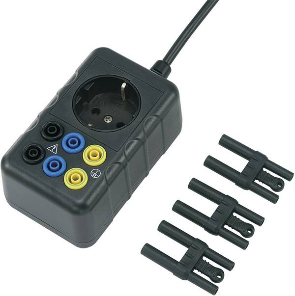 Adaptateur de mesure VOLTCRAFT SMA-10 Prise mâle + contact de protection - femelle 4 mm, prise femelle + contact de protection contact protégé noir