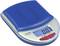 Balance de cuisine numérique avec un couvercle de protection bleu, affichage numérique indiquant '0,0 g'. Nom de marque 'Kern' visible. Capacité maximale de 150 g.