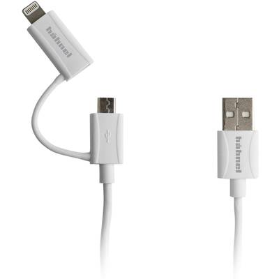 Hähnel Fototechnik Câble de charge USB  Connecteur Lightning , USB-Micro-B mâle 1.5 m blanc  10006520